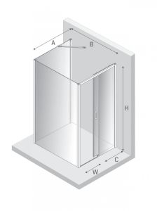 NZ2 KABINA PRIME BLACK 1D KWADRATOWA PRZYŚCIENNA P 110x110x200 CZYSTE 6mm ACTIVE SHIELD 2.0
