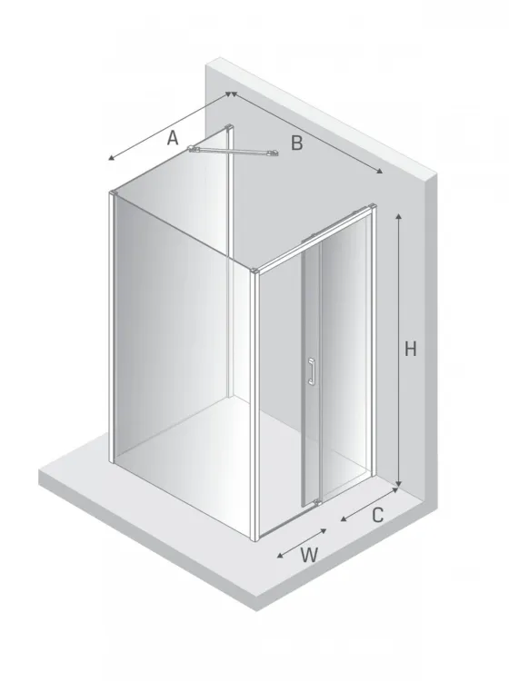 NZ2 KABINA PRIME BLACK 1D KWADRATOWA PRZYŚCIENNA P 110x110x200 CZYSTE 6mm ACTIVE SHIELD 2.0