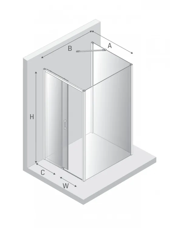 NZ2 KABINA PRIME BLACK 1D KWADRATOWA PRZYŚCIENNA L 120x120x200 CZYSTE 6mm ACTIVE SHIELD 2.0