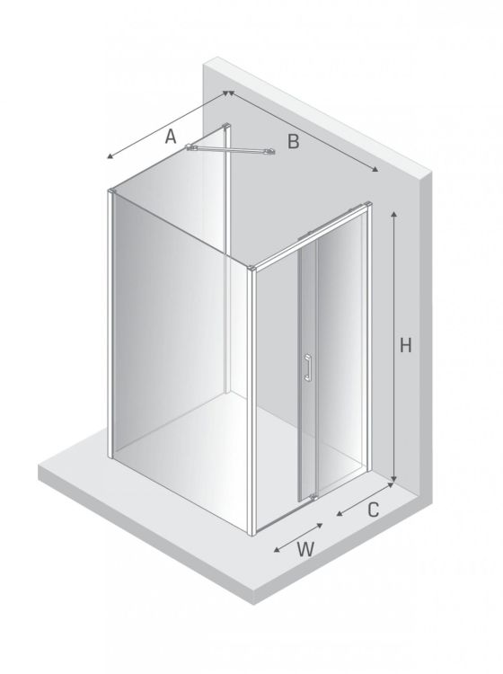 NZ2 KABINA PRIME BLACK 1D KWADRATOWA PRZYŚCIENNA P 120x120x200 CZYSTE 6mm ACTIVE SHIELD 2.0