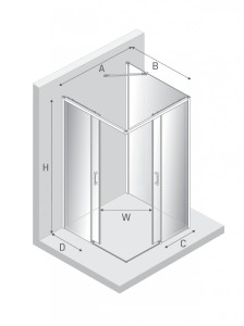 NZ2 KABINA PRIME BLACK 2D PROSTOKĄTNA PRZYŚCIENNA L 80x70x200 CZYSTE 6mm ACTIVE SHIELD 2.0