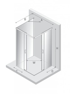 NZ2 KABINA PRIME BLACK 2D PROSTOKĄTNA PRZYŚCIENNA P 90x80x200 CZYSTE 6mm ACTIVE SHIELD 2.0