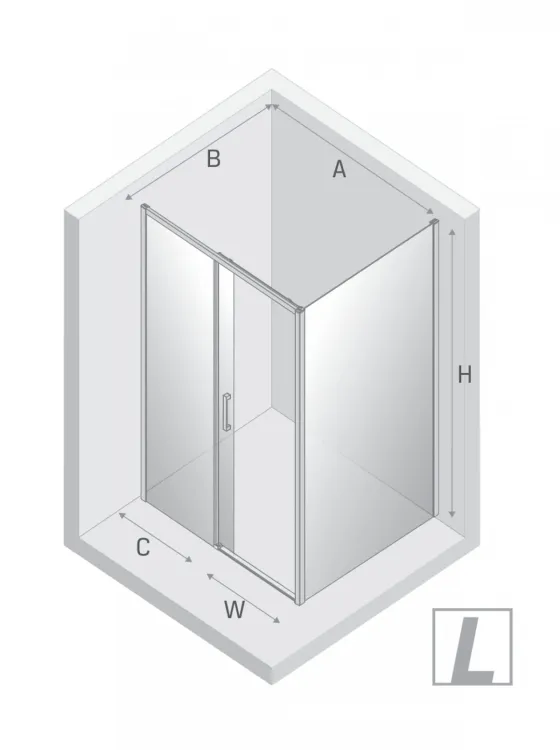 NZ4 KABINA PRIME WHITE 1D PROSTOKĄTNA L 140x90x200 CZYSTE 6mm ACTIVE SHIELD 2.0