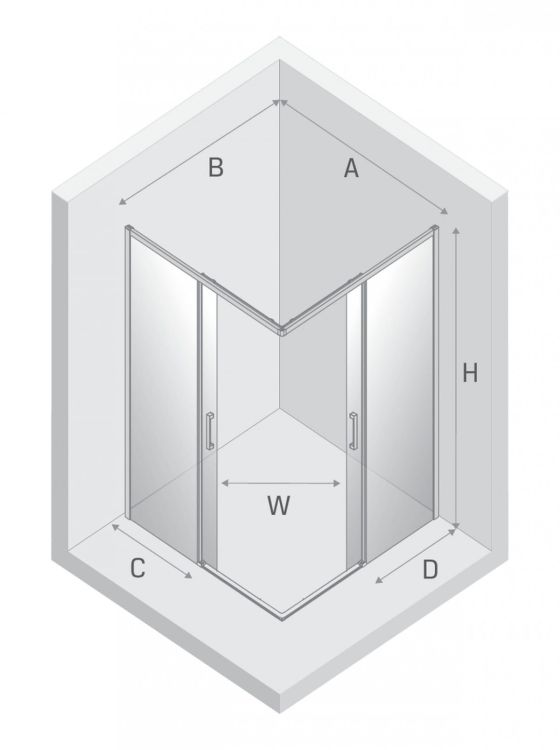 NZ4 KABINA PRIME WHITE 2D PROSTOKĄTNA  100x80x200 CZYSTE 6mm ACTIVE SHIELD 2.0