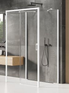 NZ4 KABINA PRIME WHITE 1D PROSTOKĄTNA PRZYŚCIENNA L 150x80x200 CZYSTE 6mm ACTIVE SHIELD 2.0