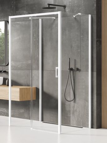 Przejdź do produktu NZ4 KABINA PRIME WHITE 1D PROSTOKĄTNA PRZYŚCIENNA L 160x100x200 CZYSTE 6mm ACTIVE SHIELD 2.0