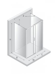 NZ4 KABINA PRIME WHITE 1D KWADRATOWA PRZYŚCIENNA P 100x100x200 CZYSTE 6mm ACTIVE SHIELD 2.0