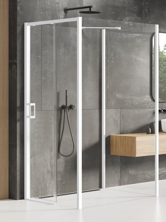 NZ4 KABINA PRIME WHITE 1D PROSTOKĄTNA PRZYŚCIENNA P 110x90x200 CZYSTE 6mm ACTIVE SHIELD 2.0