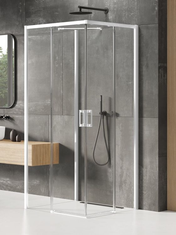 NZ4 KABINA PRIME WHITE 2D PROSTOKĄTNA PRZYŚCIENNA P 70x80x200 CZYSTE 6mm ACTIVE SHIELD 2.0