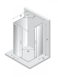 NZ4 KABINA PRIME WHITE 2D PROSTOKĄTNA PRZYŚCIENNA P 70x100x200 CZYSTE 6mm ACTIVE SHIELD 2.0