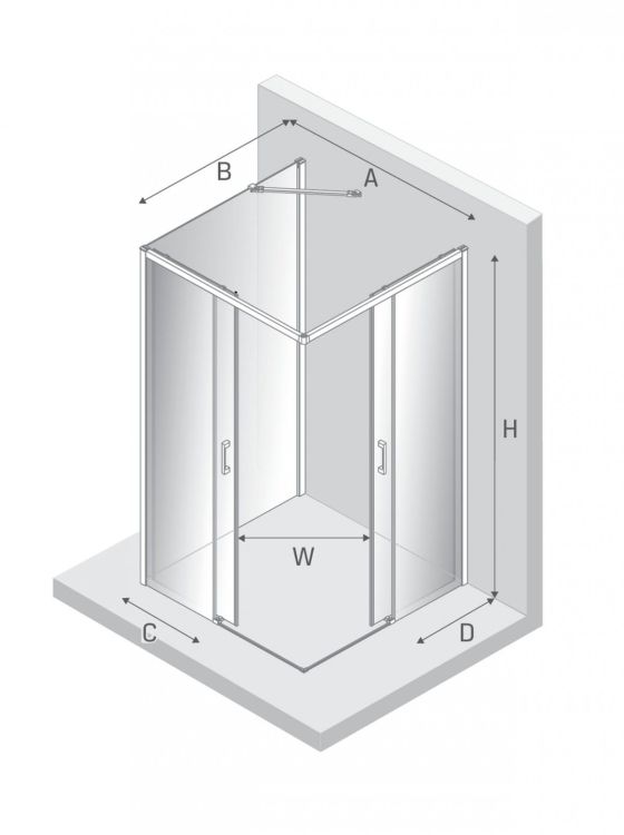 NZ4 KABINA PRIME WHITE 2D PROSTOKĄTNA PRZYŚCIENNA P 80x100x200 CZYSTE 6mm ACTIVE SHIELD 2.0