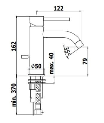 Bateria umywalkowa Paffoni Light bez korka LIG071