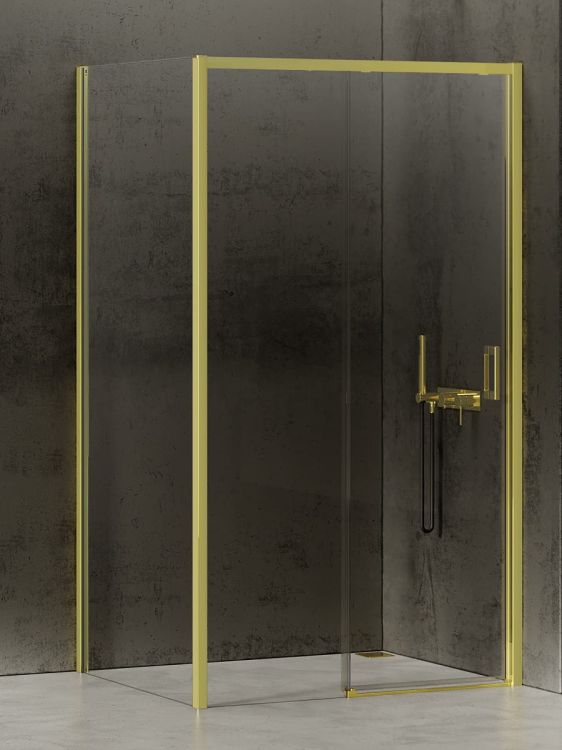 NZ4 KABINA PRIME LIGHT GOLD 1D PROSTOKĄTNA L 160x100x200 CZYSTE 6mm ACTIVE SHIELD 2.0
