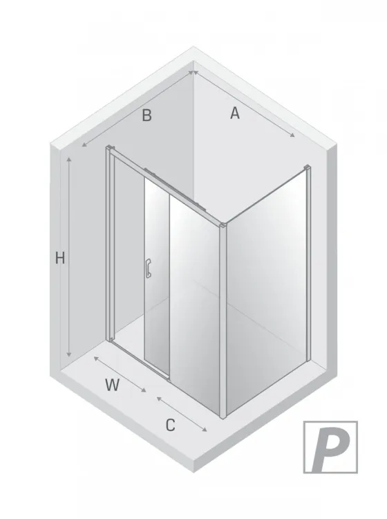 NZ4 KABINA PRIME LIGHT GOLD 1D PROSTOKĄTNA P 110x90x200 CZYSTE 6mm ACTIVE SHIELD 2.0