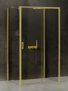 NZ4 KABINA PRIME LIGHT GOLD 1D PROSTOKĄTNA PRZYŚCIENNA P 150x90x200 CZYSTE 6mm ACTIVE SHIELD 2.0
