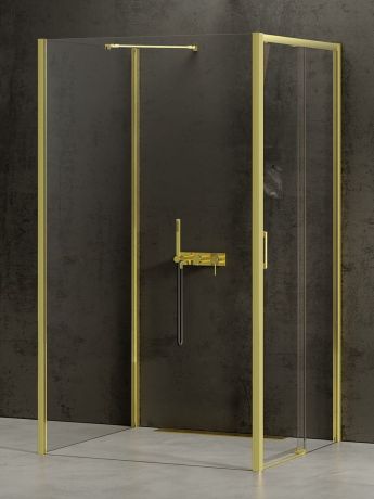 Przejdź do produktu NZ4 KABINA PRIME LIGHT GOLD 1D KWADRATOWA PRZYŚCIENNA P 100x100x200 CZYSTE 6mm ACTIVE SHIELD 2.0