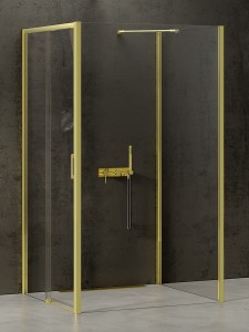 NZ4 KABINA PRIME LIGHT GOLD 1D PROSTOKĄTNA PRZYŚCIENNA L 100x120x200 CZYSTE 6mm ACTIVE SHIELD 2.0