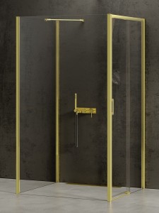 NZ4 KABINA PRIME LIGHT GOLD 1D PROSTOKĄTNA PRZYŚCIENNA P 110x100x200 CZYSTE 6mm ACTIVE SHIELD 2.0