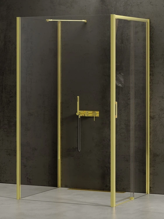 NZ4 KABINA PRIME LIGHT GOLD 1D PROSTOKĄTNA PRZYŚCIENNA P 120x110x200 CZYSTE 6mm ACTIVE SHIELD 2.0