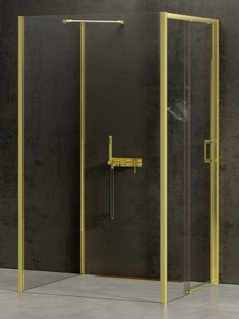 Przejdź do produktu NZ4 KABINA PRIME LIGHT GOLD 1D KWADRATOWA PRZYŚCIENNA L 110x110x200 CZYSTE 6mm ACTIVE SHIELD 2.0
