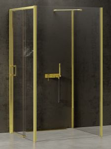 NZ4 KABINA PRIME LIGHT GOLD 1D KWADRATOWA PRZYŚCIENNA P 110x110x200 CZYSTE 6mm ACTIVE SHIELD 2.0