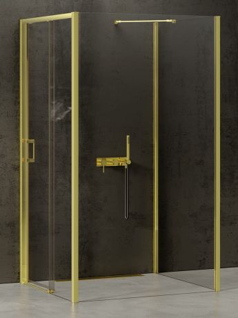 Przejdź do produktu NZ4 KABINA PRIME LIGHT GOLD 1D KWADRATOWA PRZYŚCIENNA P 120x120x200 CZYSTE 6mm ACTIVE SHIELD 2.0