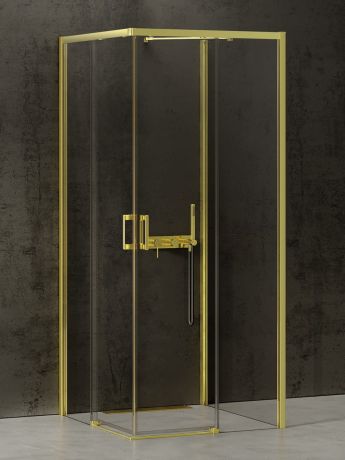 Przejdź do produktu NZ4 KABINA PRIME LIGHT GOLD 2D KWADRATOWA PRZYŚCIENNA U 80x80x200 CZYSTE 6mm ACTIVE SHIELD 2.0