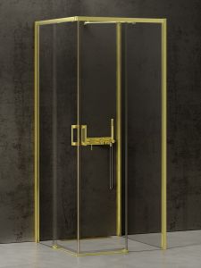 NZ4 KABINA PRIME LIGHT GOLD 2D PROSTOKĄTNA PRZYŚCIENNA L 100x80x200 CZYSTE 6mm ACTIVE SHIELD 2.0