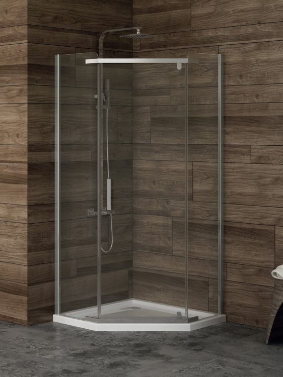 KABINA NEW KOMFORT 1D PIĘCIOKĄTNA U 90x90x195 CZYSTE 8mm ACTIVE SHIELD 2.0