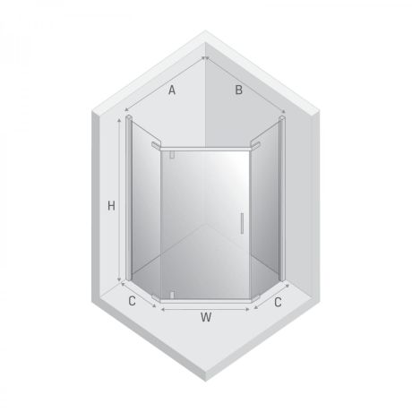 Przejdź do produktu KABINA NEW KOMFORT 1D PIĘCIOKĄTNA U 90x90x195 CZYSTE 8mm ACTIVE SHIELD 2.0
