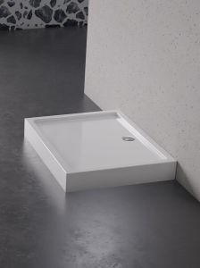 BRODZIK COLUMBUS PROSTOKĄTNY BIAŁY AKRYLOWY 100x80x14