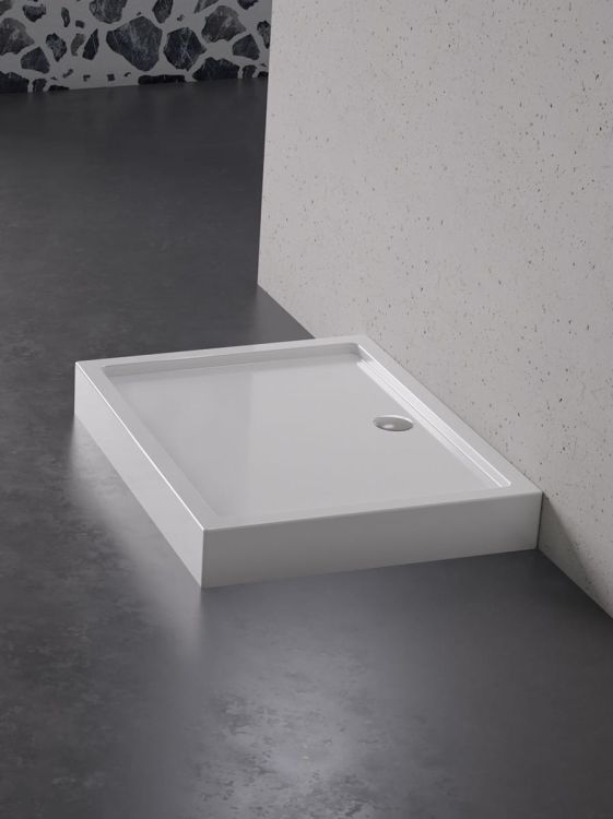 BRODZIK COLUMBUS PROSTOKĄTNY BIAŁY AKRYLOWY 120x90x14