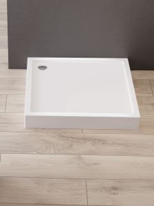 BRODZIK COLUMBUS KWADRATOWY BIAŁY AKRYLOWY 90x90x14