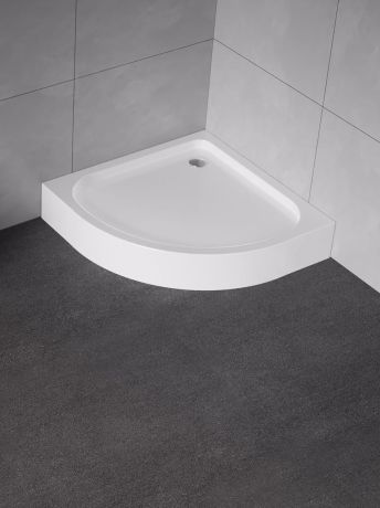 Przejdź do produktu BRODZIK DOMIO PÓŁOKRĄGŁY BIAŁY AKRYLOWY 90x90x16