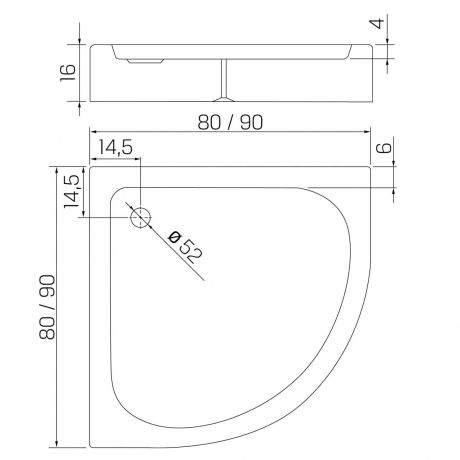 Przejdź do produktu BRODZIK DOMIO PÓŁOKRĄGŁY BIAŁY AKRYLOWY 90x90x16