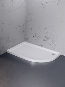 BRODZIK MAXIMA ULTRA ASYMETRYCZNY L BIAŁY AKRYLOWY 100x80x5,5