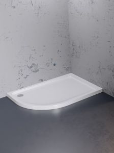 BRODZIK MAXIMA ULTRA ASYMETRYCZNY P BIAŁY AKRYLOWY 100x80x5,5