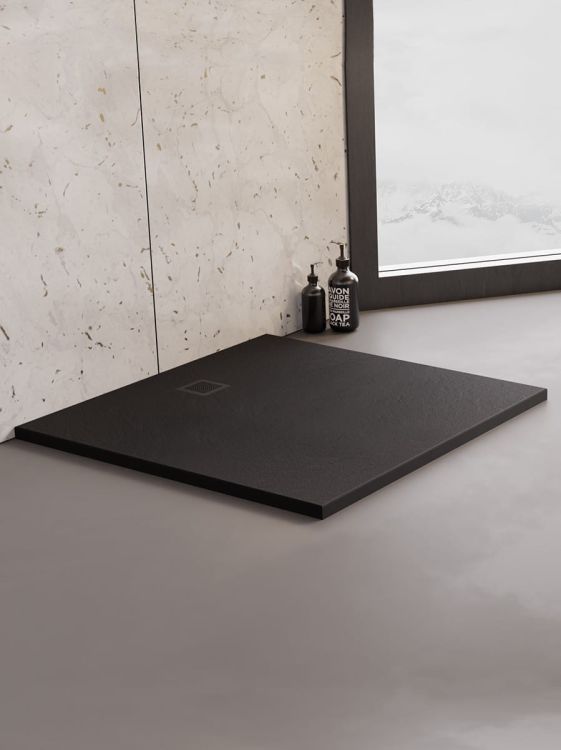 BRODZIK MORI KWADRATOWY CZARNY KONGLOMERATOWY 90x90x3