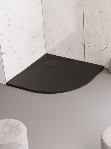 BRODZIK MORI PÓŁOKRĄGŁY CZARNY KONGLOMERATOWY 90x90x3