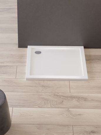 Przejdź do produktu BRODZIK NEW CANTARE KWADRATOWY BIAŁY AKRYLOWY 100x100x4,5