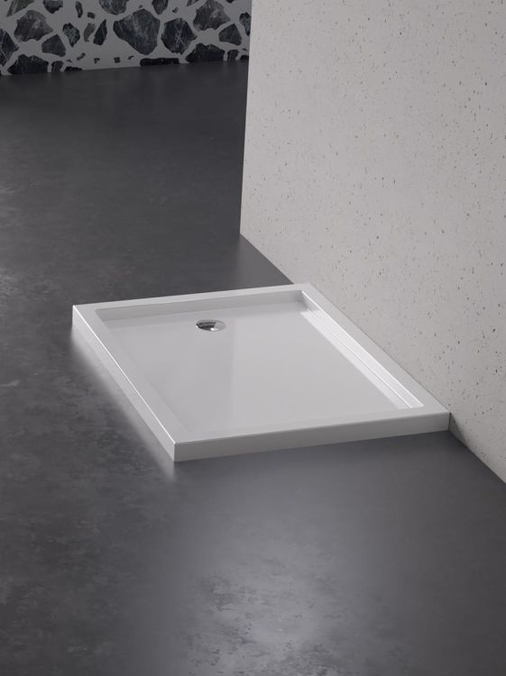 BRODZIK NEW CANTARE PROSTOKĄTNY BIAŁY AKRYLOWY 140x70x4,5
