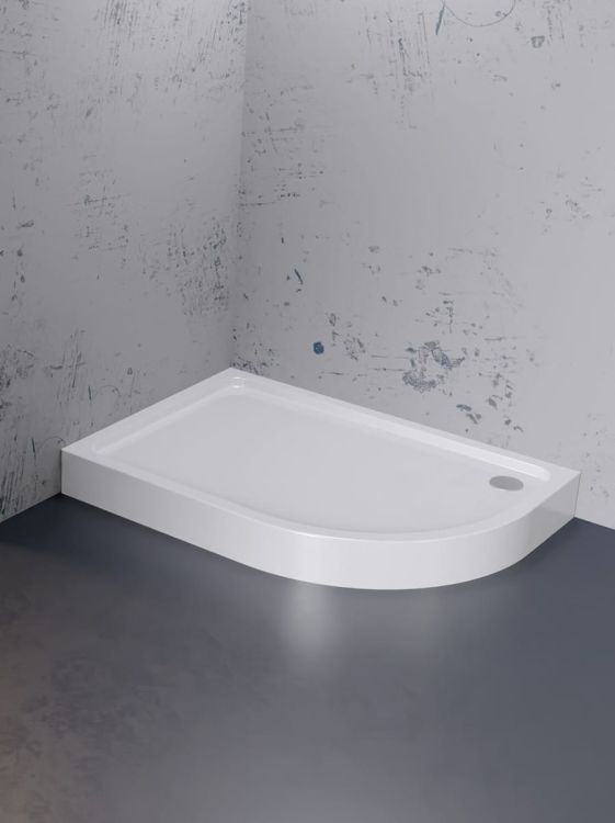 BRODZIK NEW MAXIMA ASYMETRYCZNY L BIAŁY AKRYLOWY 100x80x14
