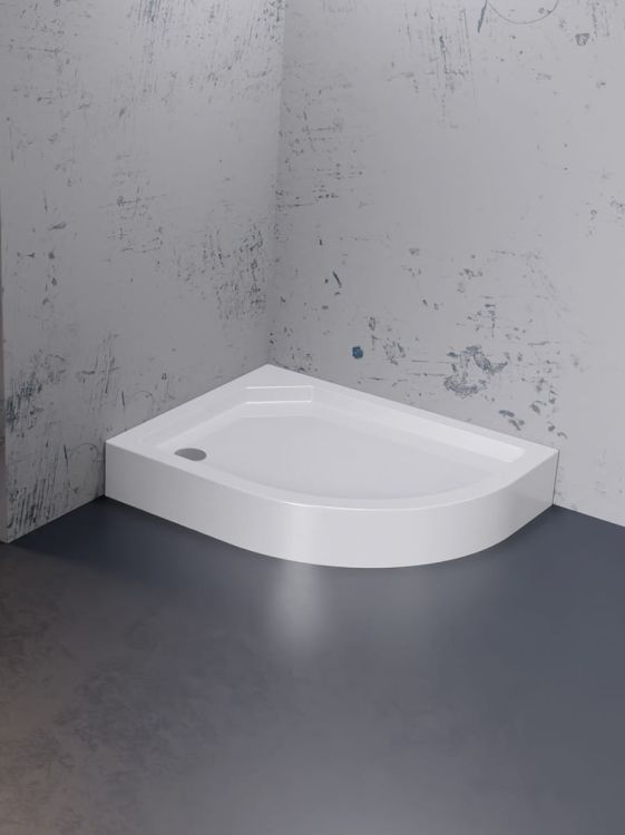 BRODZIK NEW MAXIMA ASYMETRYCZNY L BIAŁY AKRYLOWY 100x80x17