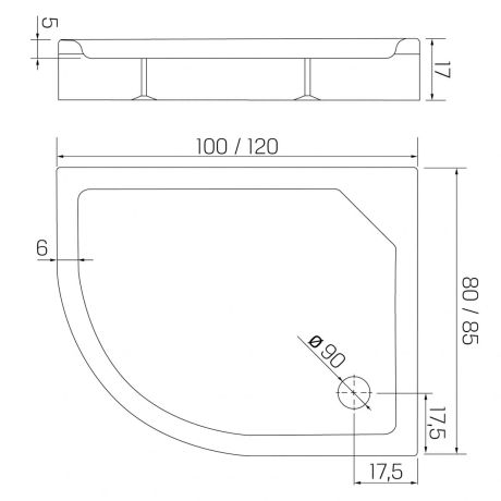 Przejdź do produktu BRODZIK NEW MAXIMA ASYMETRYCZNY P BIAŁY AKRYLOWY 100x80x17