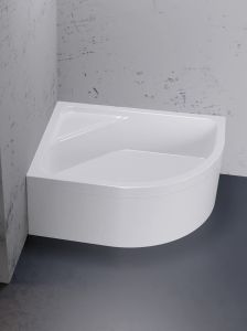 BRODZIK NEW MAXIMA ASYMETRYCZNY L BIAŁY AKRYLOWY 100x80x41