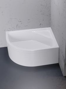 BRODZIK NEW MAXIMA ASYMETRYCZNY P BIAŁY AKRYLOWY 100x80x41