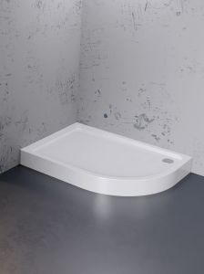 BRODZIK NEW MAXIMA ASYMETRYCZNY L BIAŁY AKRYLOWY 120x85x14