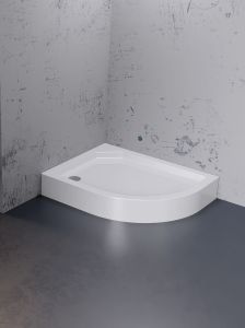 BRODZIK NEW MAXIMA ASYMETRYCZNY L BIAŁY AKRYLOWY 120x85x17