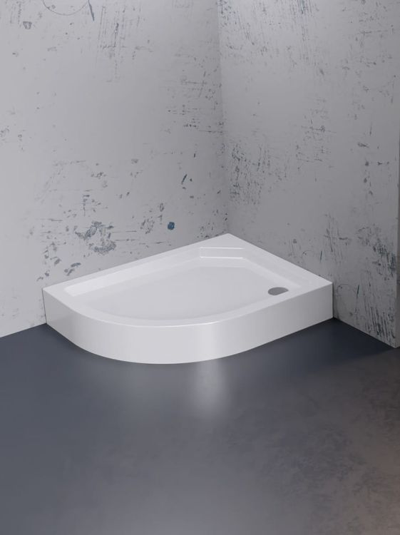 BRODZIK NEW MAXIMA ASYMETRYCZNY P BIAŁY AKRYLOWY 120x85x17