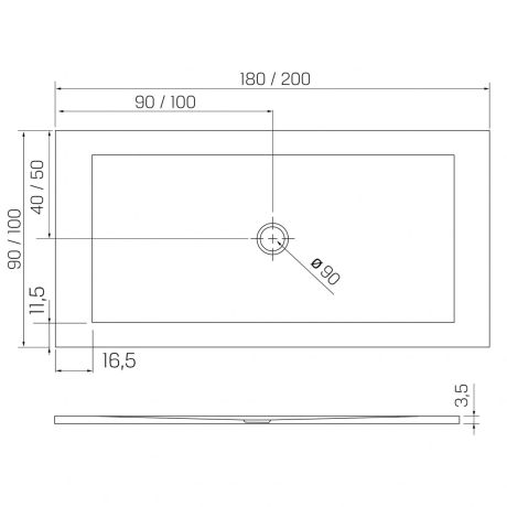 Przejdź do produktu BRODZIK NEX PROSTOKĄTNY BIAŁY KONGLOMERATOWY 180x90x3,5